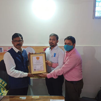 Kiran Dev and Sandip Kumar Mitra with MLA Bhagwanpur regarding appriciation certificate of Shreeshaya IT Literacy & Cyber Security