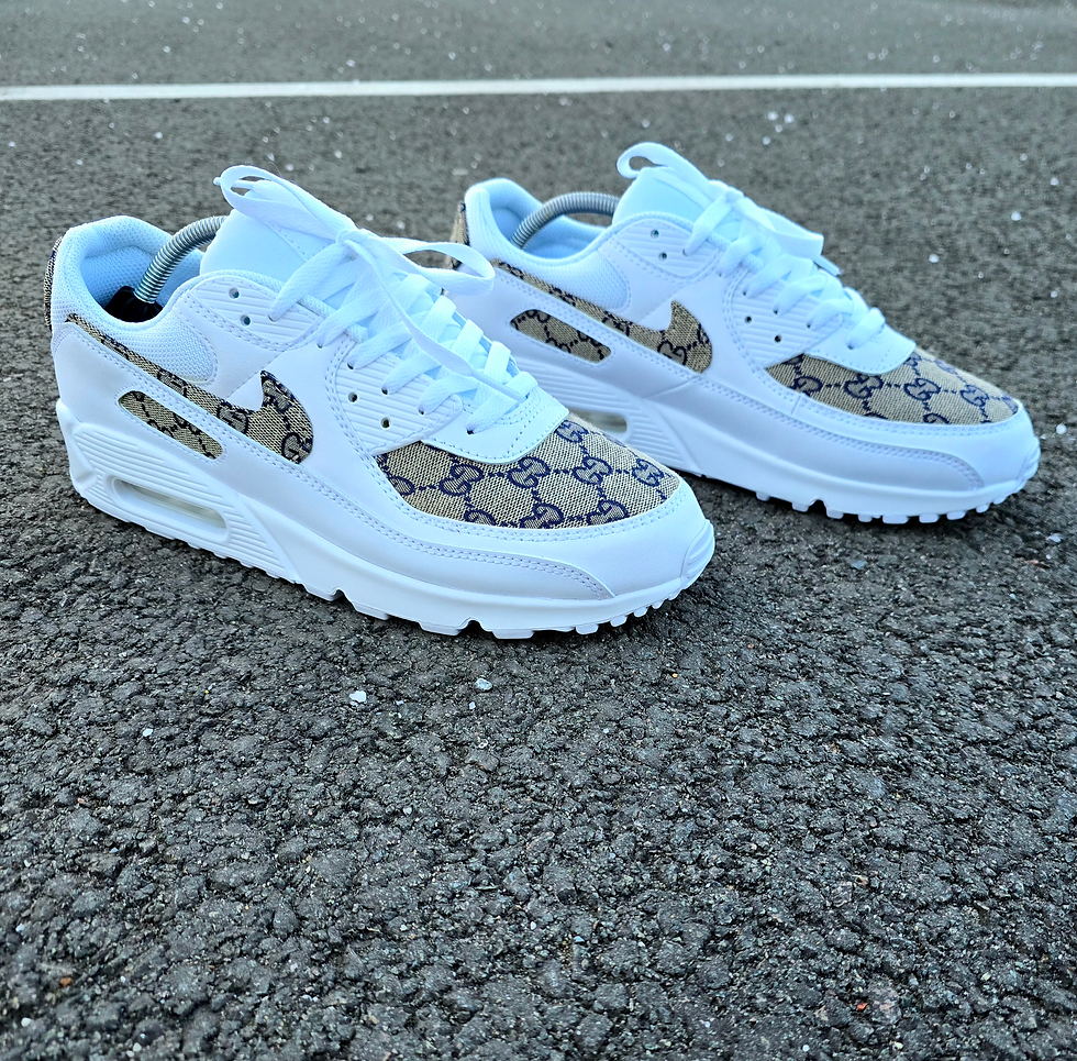 Thumbnail: Navy Blue & Tan GG Air Max 90