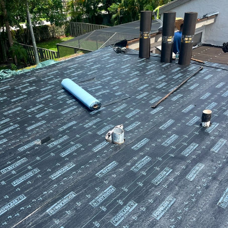 Roof is prepped for final roofing layer