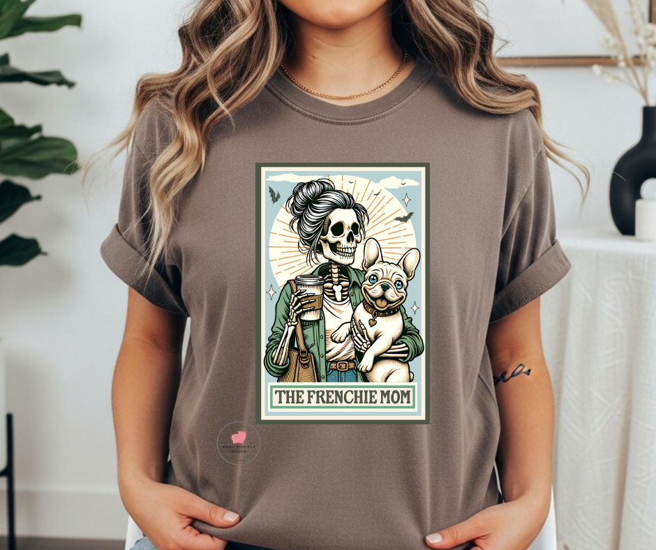 Thumbnail: Frenchie Mom Tarot Card graphic T-Shirt S-2X