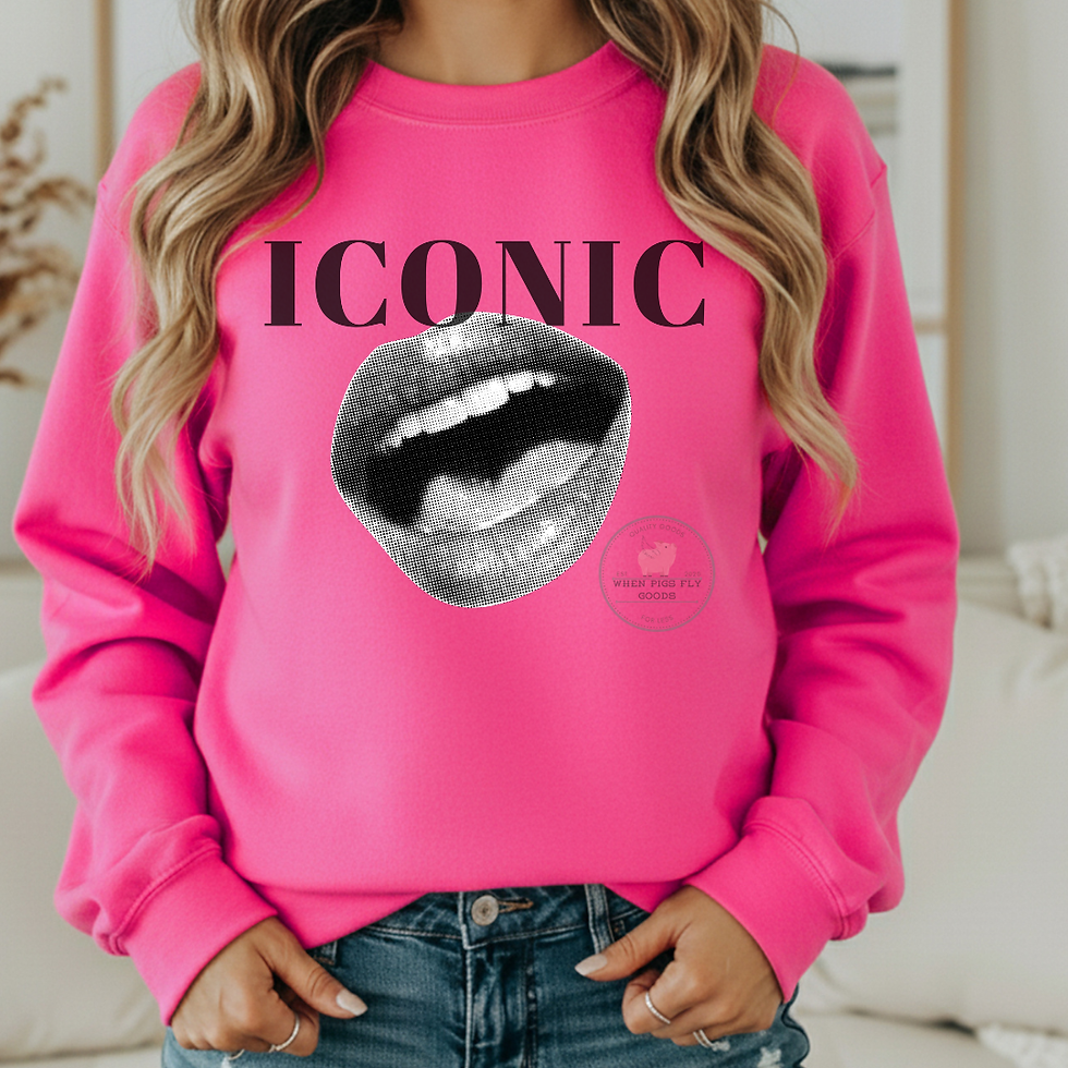 Thumbnail: Iconic Retro Lips Graphic Sweatshirt S- 2x