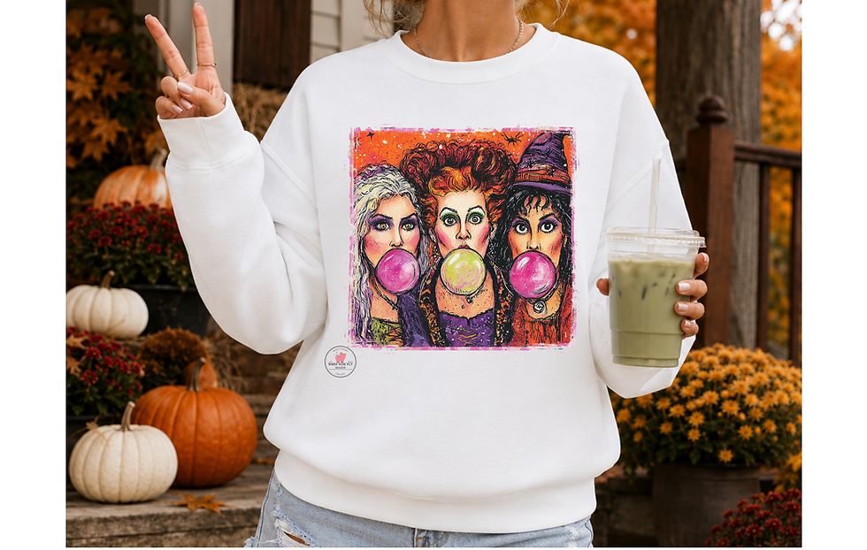 Thumbnail: Sanderson Sisters Colorful Blowing Bubbles, Hocus Pocus Sweatshirt S-2X