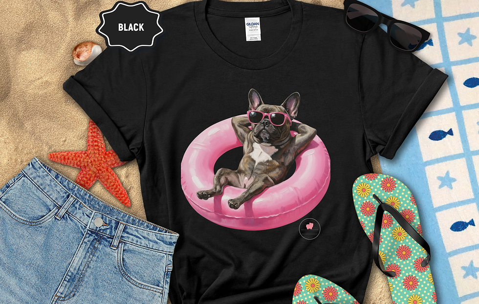 Thumbnail: Colorful Frenchie "Tubin" graphic T-Shirt S- 2x