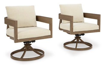 Serene Bay Outdoor Swivel Dining Chair with Cushion (Set of 2)