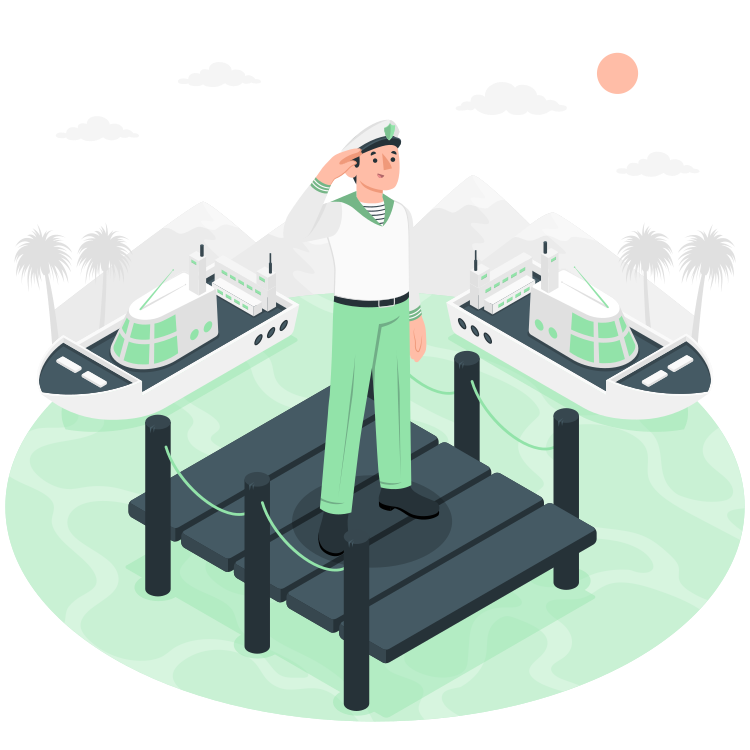 Un marin sur un ponton