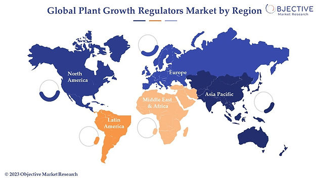 A data map shows that sales of plant growth regulators in North America are expected to increase faster than in any other region.