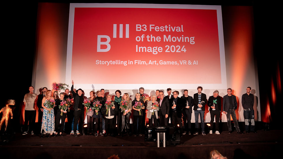 At the opening of the festival, filmmakers standing on the stage with flowers to celebrate their courage to push the boundary.