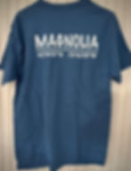 $25 (B4) MAGNOLIA T-SHIRT, Blue. Back Shown