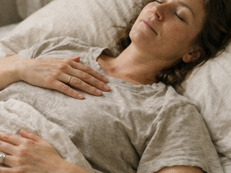 Quiet embodied moment of emotional release and self-awareness