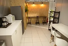 Detalhe interior estúdio fotográfico M2 Imagens. Cozinha