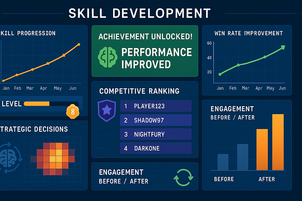 MPL performance analytics dashboard showing skill tracking system that transforms gaming into professional development and continuous improvement