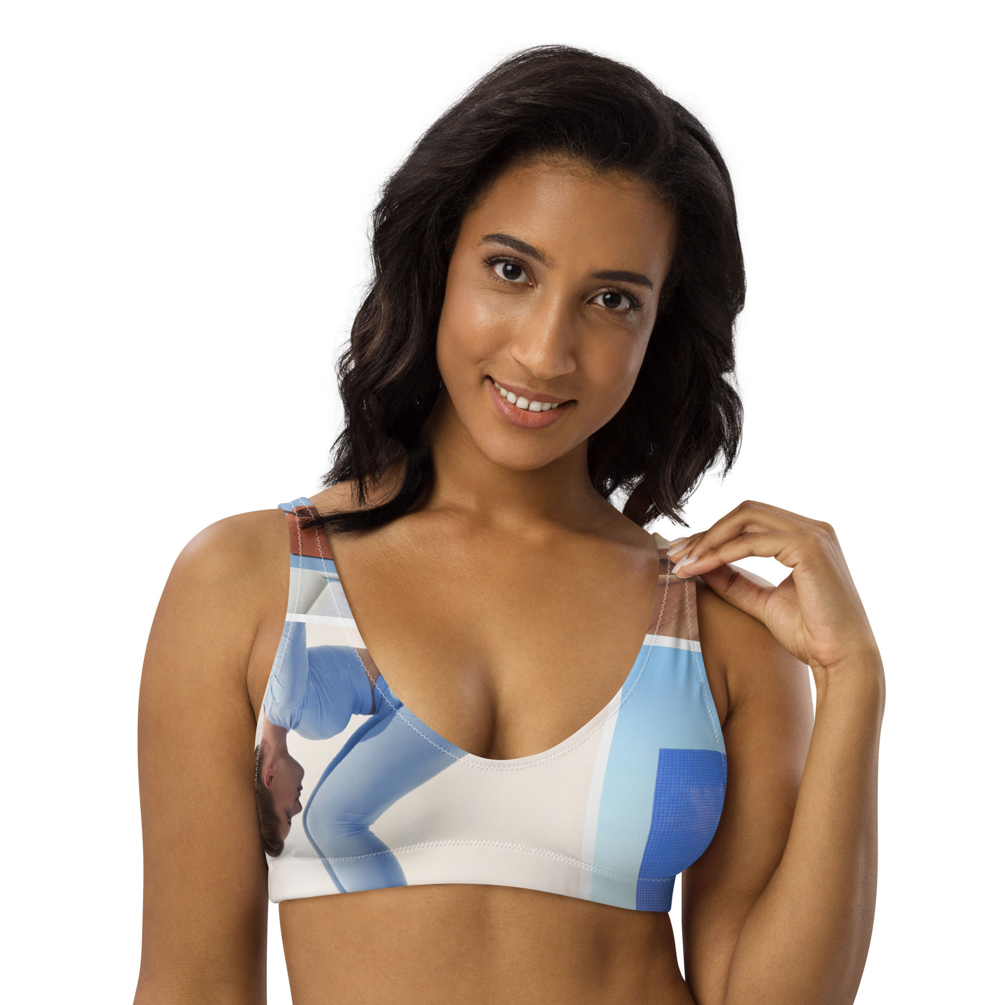 Sujetador bikini reciclado con relleno all over