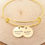 Miniatura: Personalized Gold Bangle - Kids Name & Date Bracelet