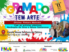 Oficina de pintura abstrata aproxima estudantes da arte em Gramado