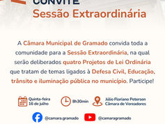 Câmara de Gramado realiza Sessão Extraordinária nesta quinta-feira