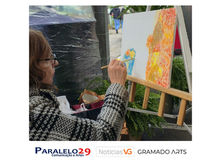 Rosangela Teixeira encanta o público com pintura ao vivo durante o Connection Terroirs do Brasil 2026