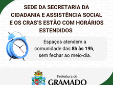Secretaria da Cidadania e Assistência Social amplia horários de atendimentos
CRAS’s