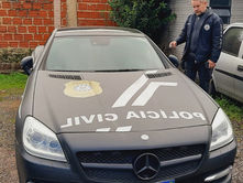 POLÍCIA CIVIL DE GRAMADO RECEBE MERCEDES SLK 250 TRANSFORMADA EM VIATURANa tarde de ontem (19) o D