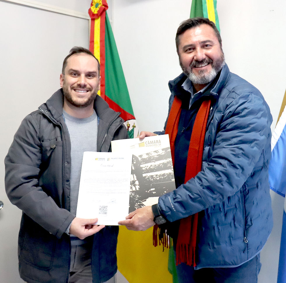 Vereador Felipe Caputo recebe convite para Congresso de Financiamento de Projetos em Caxias do Sul