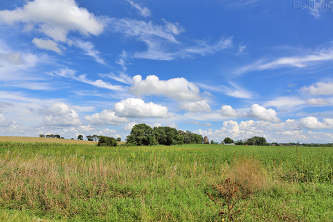 Wisconsin Countryside Landscape with Clouds in September
