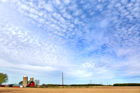 Wisconsin Countryside Farmland Landscape with Clouds