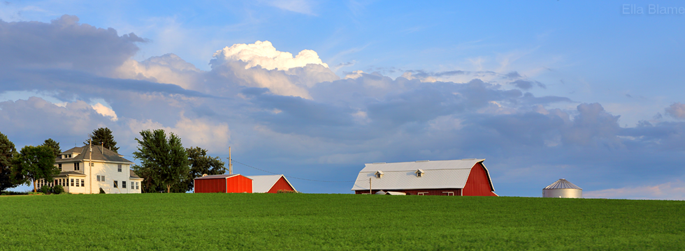 Wisconsin Countryside Rural Landscape with Clouds