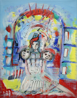 Shoulder Heads - Mystic Expressionism Painting by Artist Ella Blame