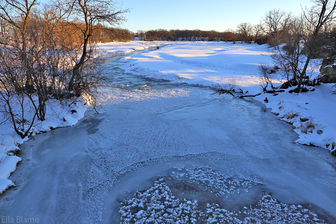 Wisconsin Winter Countryside with Frozen Creek