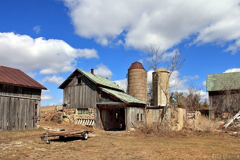 Wisconsin Countryside with Old Farm Buildings