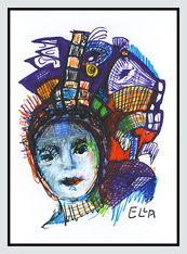Face - Mystic Expressionism Drawing by Ella Blame
