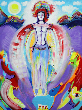 Ascending - Mystic Expressionism Painting by Ella Blame