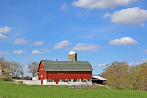 Farm with Red Barn in Wisconsin