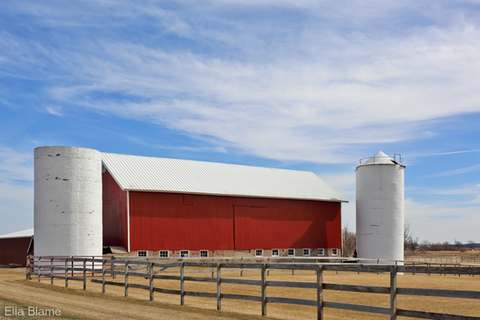 Wisconsin Countryside Rural Architecture with Red Barn