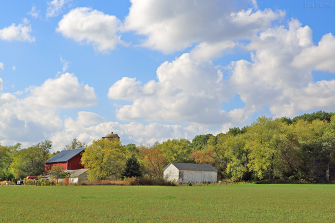 Wisconsin Farm and Clouds in September
