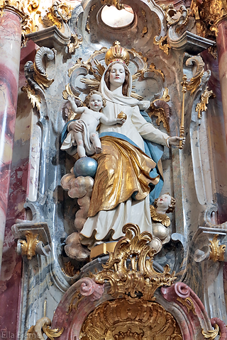 Bavaria Germany Basilika St. Lorenz Church Interior Detail