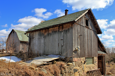 Wisconsin Countryside Landscape with Old Farm Buildings
