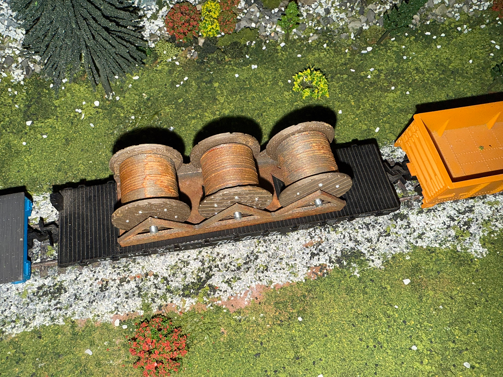 Thumbnail: HO Scale Wire Walnut Spools - (3 Spool Rack)