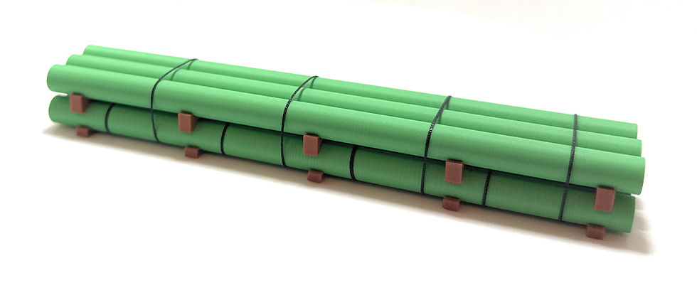 Thumbnail: HO Scale 40ft Pipe Load 2ft Diameter (5.5in Length)-Short Stack