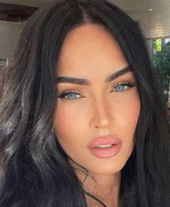 megan fox with jet black hair