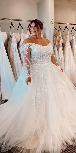 textured with statement sleeves wedding dress