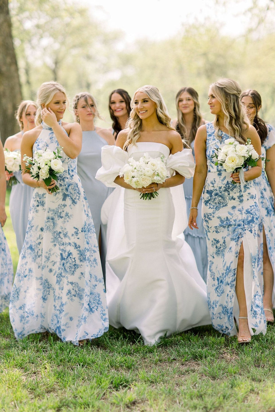 Floral Print Bridesmaids Dresses
