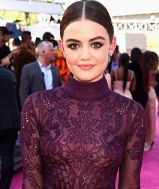 lucy hale wearing plum
