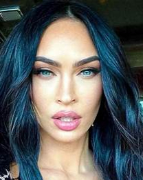 megan fox with blue black hair