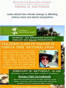 Tracking Climate Change in Joshua Tree National Park: Riverside-San Bernardino Chapter