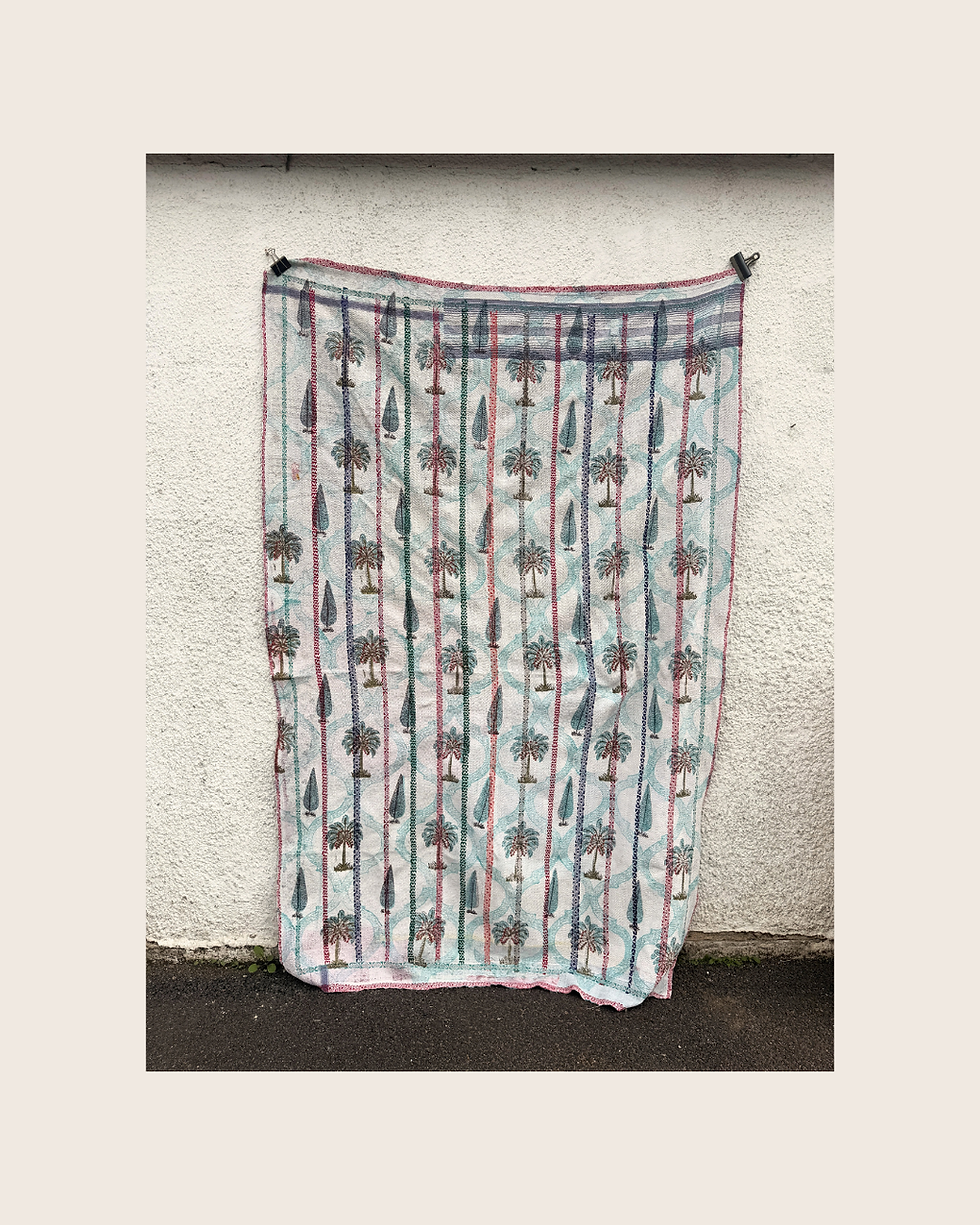 Thumbnail: Vintage Kantha Quilt - Palm Tree