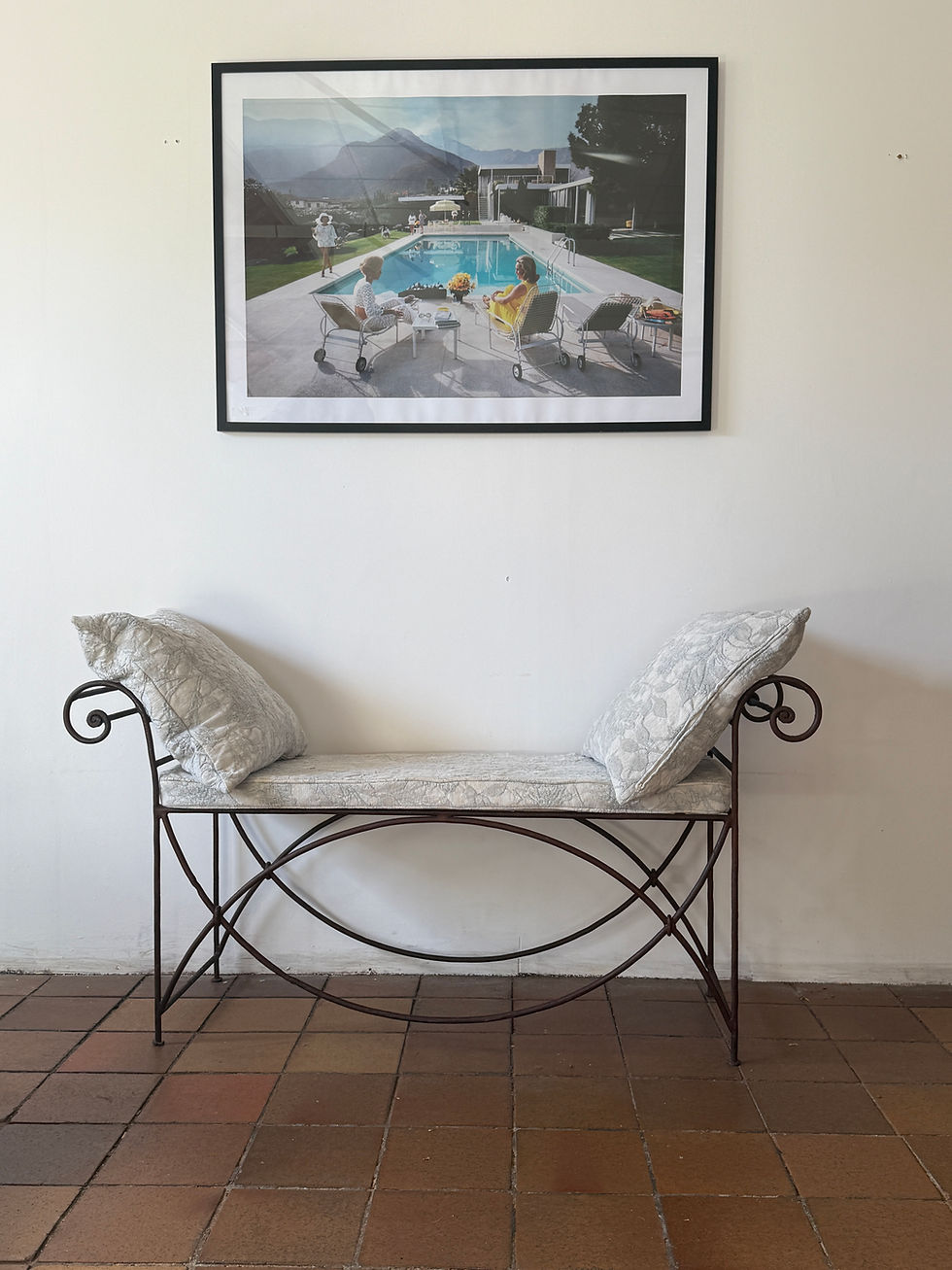 Thumbnail: French Wrought Iron Hallway Bench