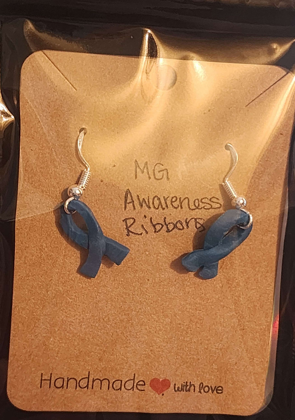 Thumbnail: MG Awareness Ribbon Earrings