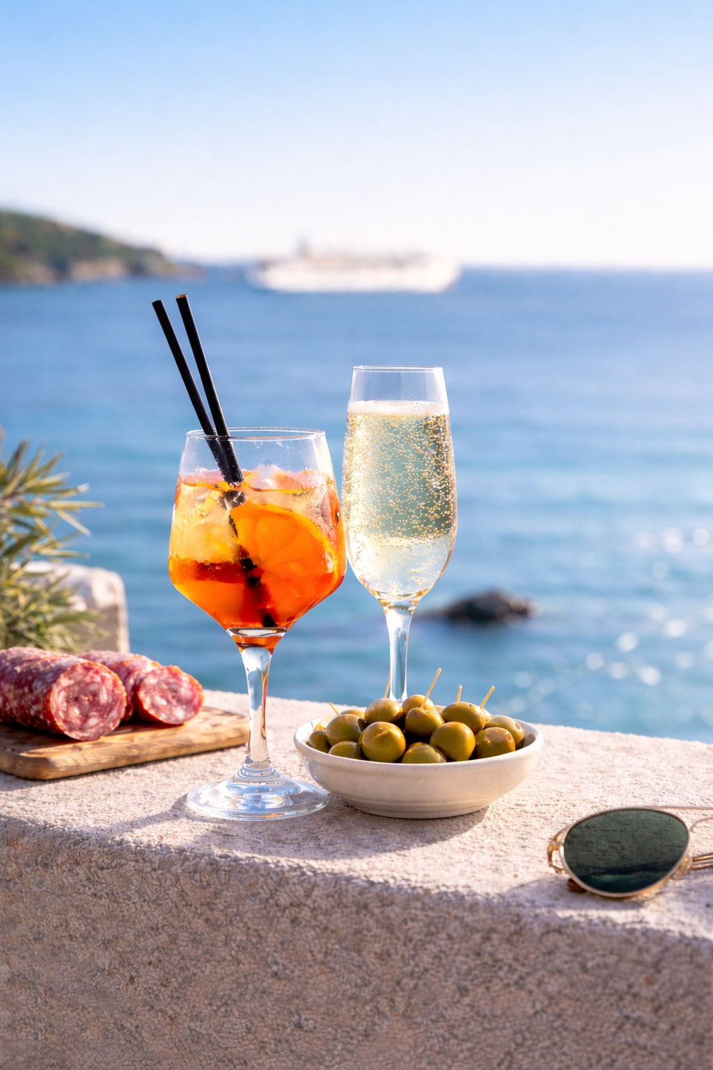 Sailboat gliding through Mediterranean waters