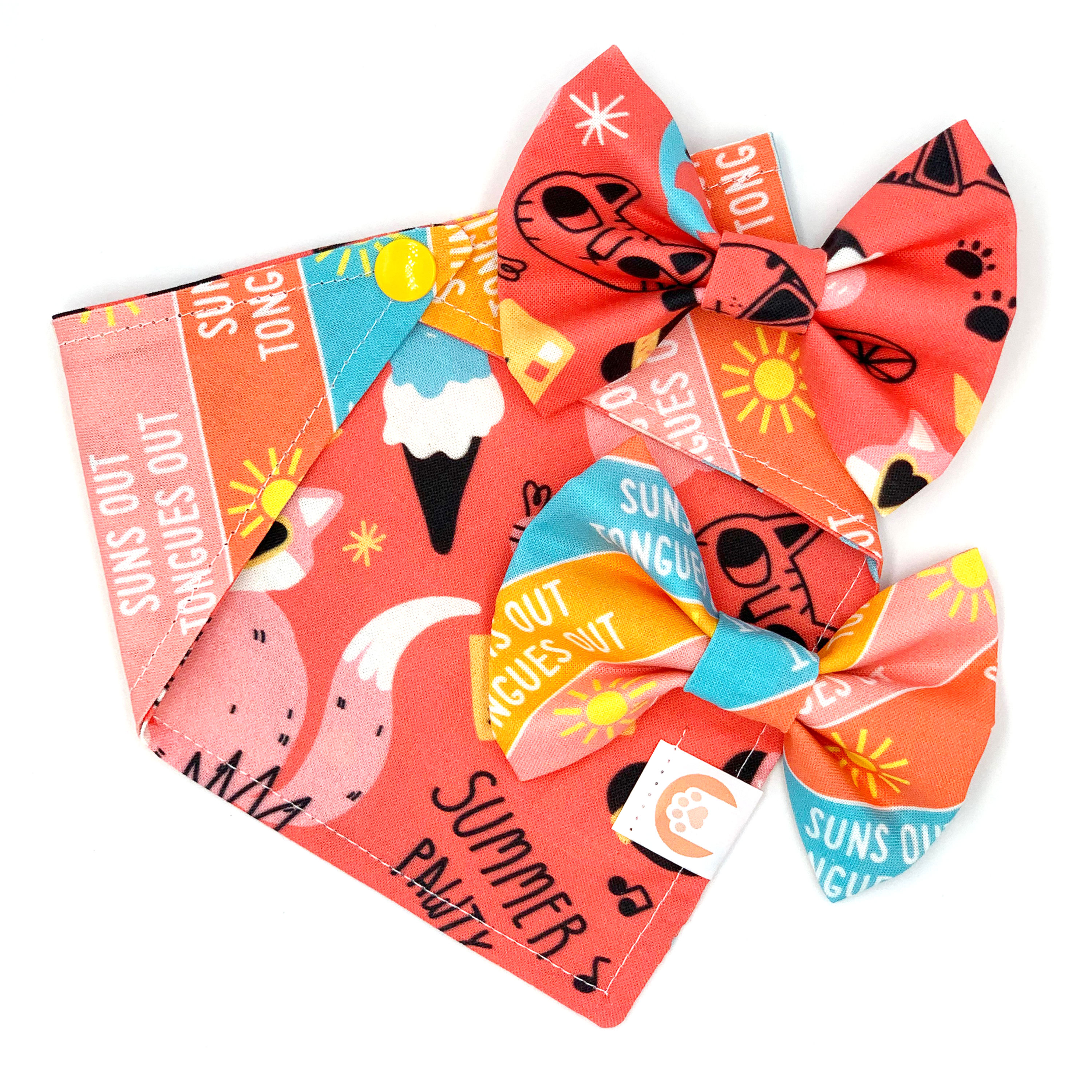 Set Bandana + Bowties "Summer Pawty"
