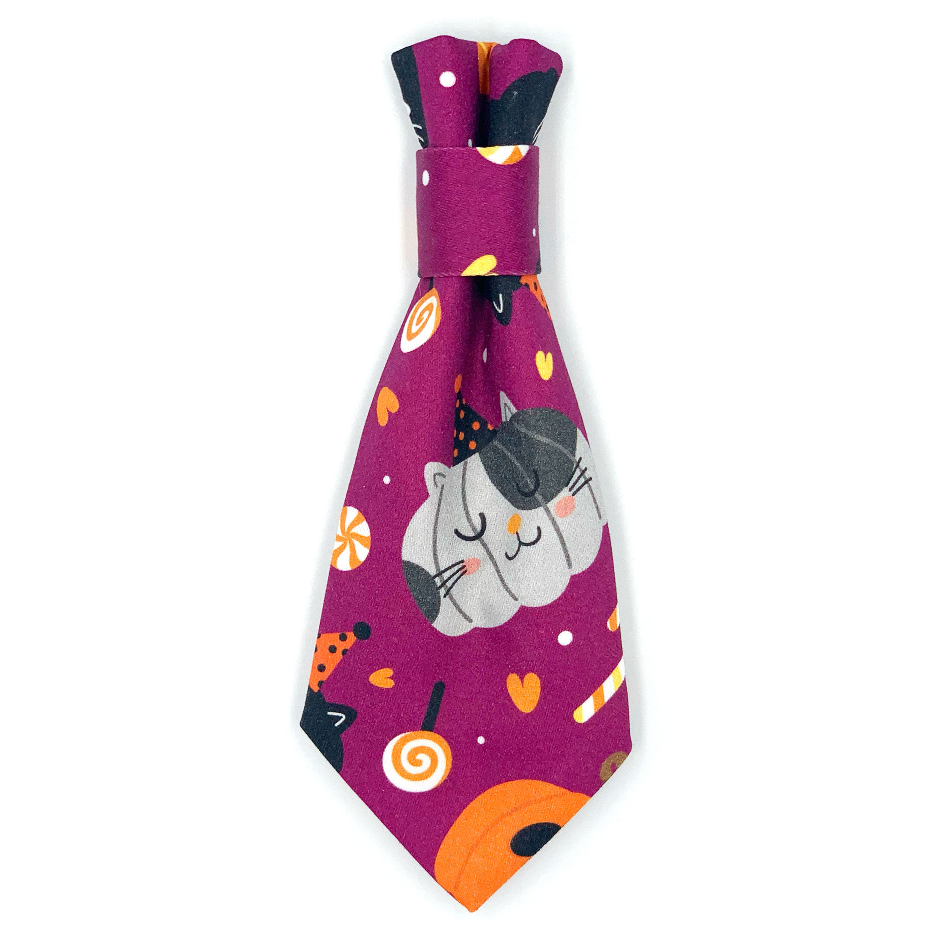 Tie "Pumpkin Kisses & Purrs"